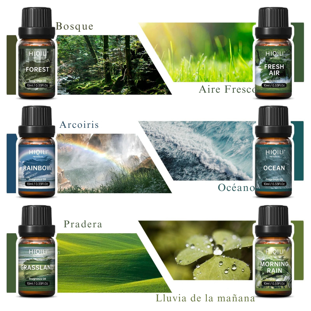 Aromas de la Naturaleza - Set de 6 Aceites Esenciales Naturales Premium